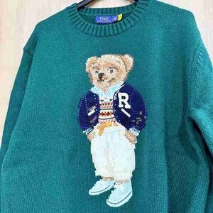 Polo by Ralph Lauren Teal Sweater with Bear Design